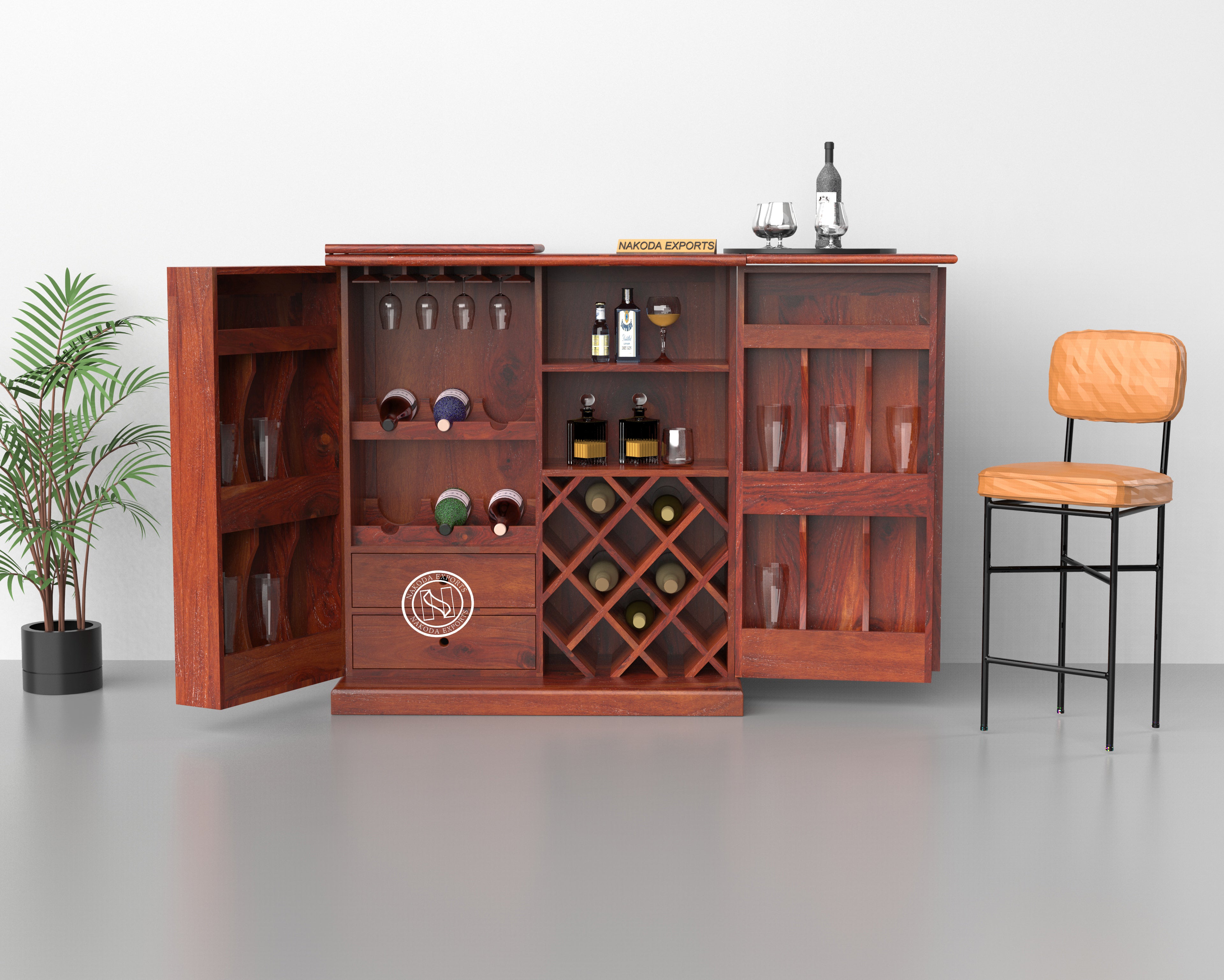 Sheesham Diamond Bar Cabinet